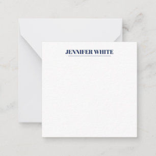 Minimalistisch Elegantes Blau und Weiß Schlicht Re Mitteilungskarte