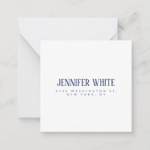 Minimalistisch Elegantes Blau und Weiß Schlicht Re Mitteilungskarte
