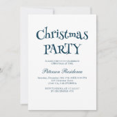 Minimalistisch Elegantes Blaues Weihnachtsfest Par Einladung (Vorderseite)