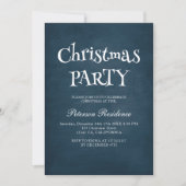 Minimalistisch Elegantes Blaues Weihnachtsfest Par Einladung (Vorderseite)