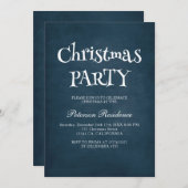 Minimalistisch Elegantes Blaues Weihnachtsfest Par Einladung (Vorne/Hinten)