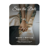 Minimalistisch Elegantes Couple Foto Save the Date Magnet (Vertikal)