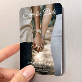Minimalistisch Elegantes Couple Foto Save the Date Magnet