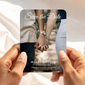 Minimalistisch Elegantes Couple Foto Save the Date Magnet