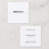 Minimalistisch Elegantes Design Modernes B&W Schli Quadratische Visitenkarte (Vorne/Hinten)