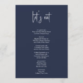 Minimalistisch elegantes, einfaches, modernes Hoch Menükarte (Vorderseite)