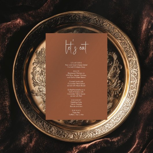 Minimalistisch elegantes, einfaches, modernes Hoch Menükarte