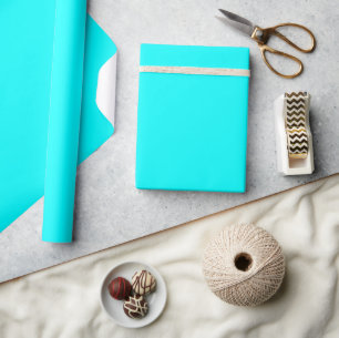Minimalistisch Elegantes Massives Aquablau Einfach Geschenkpapier