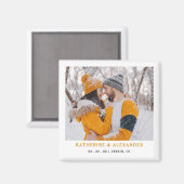 Minimalistisch Elegantes Modernes Foto Save the Da Magnet (Vorderseite/Rückseite)