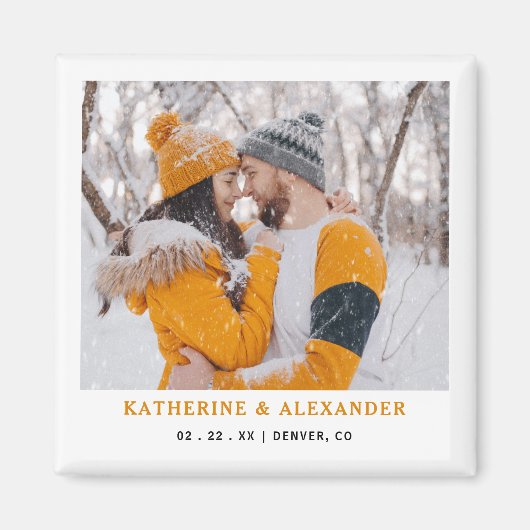 Minimalistisch Elegantes Modernes Foto Save the Da Magnet (Vorne)