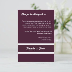 minimalistisch Elegantes Pflaume Lila und Weiße St Dankeskarte
