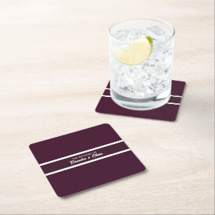 minimalistisch Elegantes Pflaume Lila und Weiße St Rechteckiger Pappuntersetzer