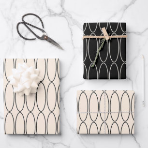 Minimalistisch Elegantes Retro Zeitgenössisches Sc Geschenkpapier Set
