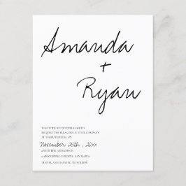 Minimalistisch | Elegantes Script Black & White We Einladung