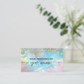 Minimalistisch Elegantes Skript irisierender Opal Visitenkarte (Stehend Vorderseite)
