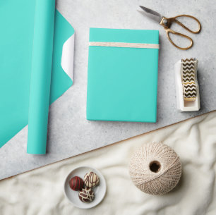 Minimalistisch Elegantes Volltoniges Türkisblau Ei Geschenkpapier
