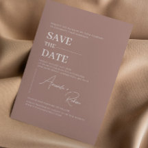 Minimalistisch Eleganto Brown Save the Date