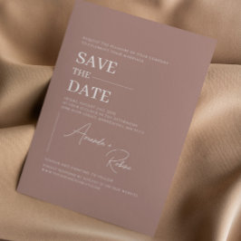 Minimalistisch Eleganto Brown Save the Date