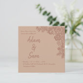 Minimalistisch Elegent Lace Hochzeit Einladung (Stehend Vorderseite)