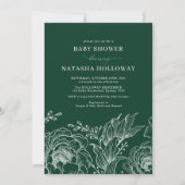 Minimalistisch Emerald Boho Botanical Baby Shower Einladung (Vorderseite)