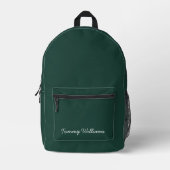 Minimalistisch Emerald Green Beruflich Simple Bedruckter Rucksack (Vorderseite)