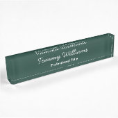 Minimalistisch Emerald Green Beruflich Simple Namensplakette
