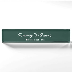 Minimalistisch Emerald Green Beruflich Simple Namensplakette