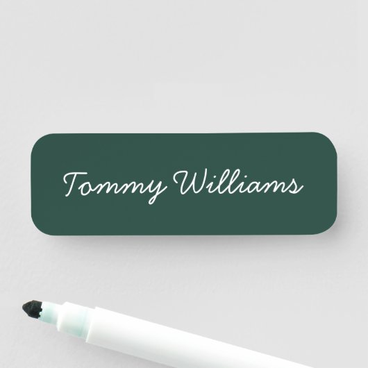 Minimalistisch Emerald Green Beruflich Simple Namensschild (Beispiel)