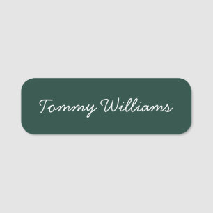 Minimalistisch Emerald Green Beruflich Simple Namensschild