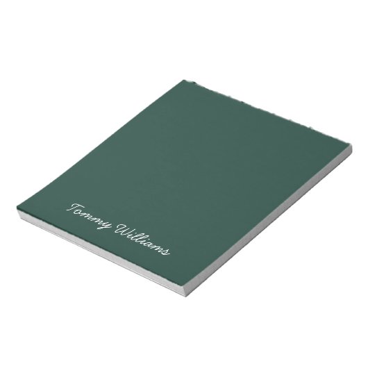 Minimalistisch Emerald Green Beruflich Simple Notizblock (Rotiert)