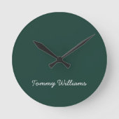 Minimalistisch Emerald Green Beruflich Simple Runde Wanduhr (Vorderseite)