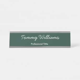 Minimalistisch Emerald Green Beruflich Simple Schreibtischnamensplakette