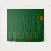 Minimalistisch Emerald Green & Gold Glückwunschs G Wandteppich (Vorderseite (Horizontal))