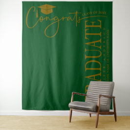 Minimalistisch Emerald Green & Gold Glückwunschs G Wandteppich