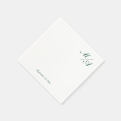 Minimalistisch Emerald Green Monogram Napkin Serviette (Ecke)