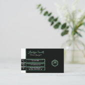 Minimalistisch Emerald Green Script Artistic Monog Visitenkarte (Stehend Vorderseite)