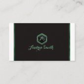 Minimalistisch Emerald Green Script Artistic Monog Visitenkarte (Rückseite)