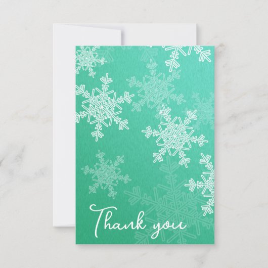 Minimalistisch Emerald Snowflake Baby Dusche Viele Dankeskarte (Vorderseite)