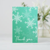 Minimalistisch Emerald Snowflake Baby Dusche Viele Dankeskarte (Stehend Vorderseite)