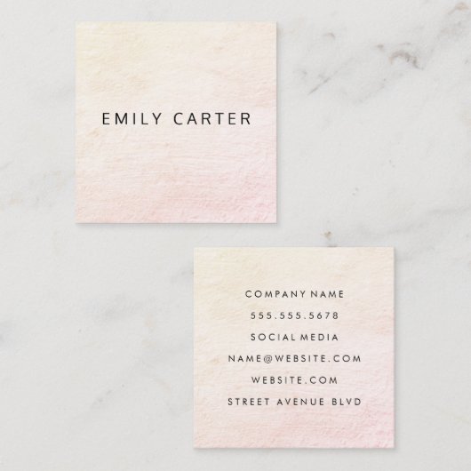 Minimalistisch erschüttert quadratische visitenkarte (Vorne/Hinten)