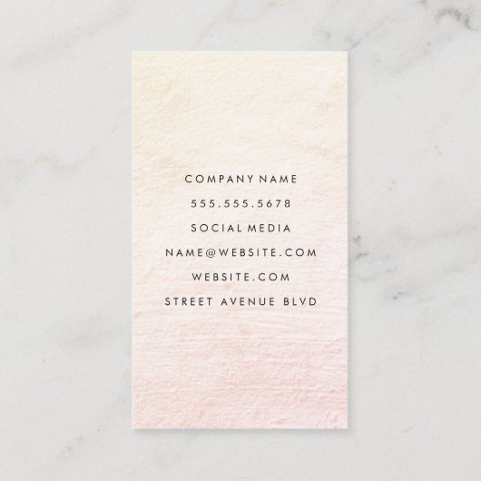 Minimalistisch erschüttert visitenkarte (Rückseite)