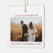 Minimalistisch Erste Weihnachten als Foto Keramikornament (Links)