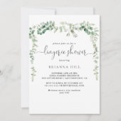 Minimalistisch Eucalyptus Bridal Lingerie Dusche Einladung (Vorderseite)
