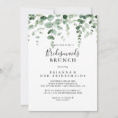 Minimalistisch Eukalyptus Bridesmaids Brunch Dusch Einladung (Vorderseite)