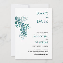 Minimalistisch Eukalyptus Greenerage Foliage Save The Date