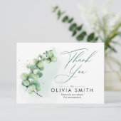 Minimalistisch Eukalyptus Greenery Danke Karte (Stehend Vorderseite)