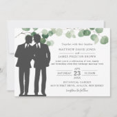 Minimalistisch Eukalyptus Greenery Gay Wedding Mr. Einladung (Vorderseite)