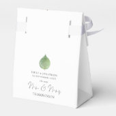 Minimalistisch Eukalyptus Leaf Frau Names Datum Geschenkschachtel (Rückseite)