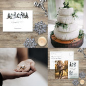 Minimalistisch Evergreen Mountain Green Slate Blue Ankündigungspostkarte