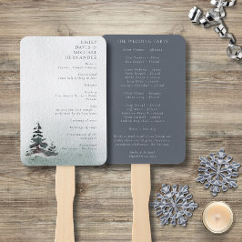 Minimalistisch Evergreen Mountain Green Slate Blue Fächer